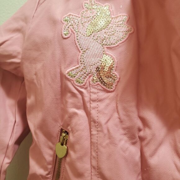 Unicorn pink leather/denim set sz 6 - Picture 3 of 6